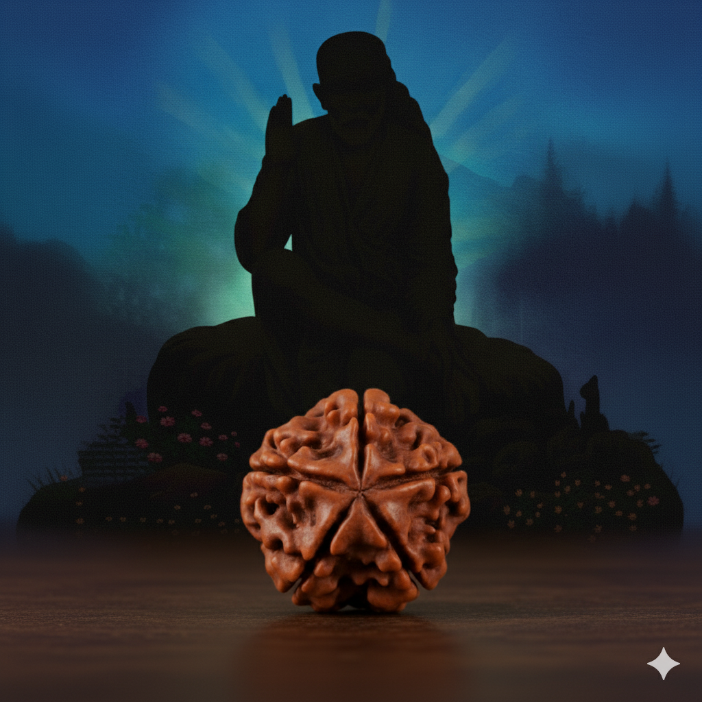 5 Mukhi Rudraksha Bead with Blessings of Sai Baba